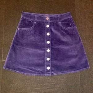 Brandy Melville Navy Corduroy A-line mini skirt